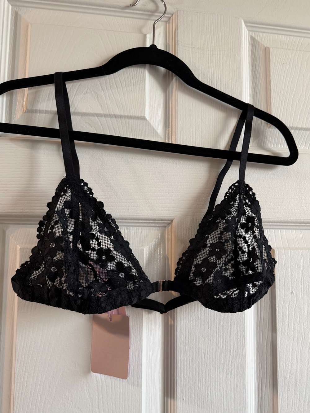 Black Lace Triangle Bralette - Women’s Intimates SXF